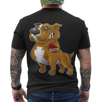 Brown Pitbull I Love Mom Men's Crewneck Short Sleeve Back Print T-shirt - Monsterry DE