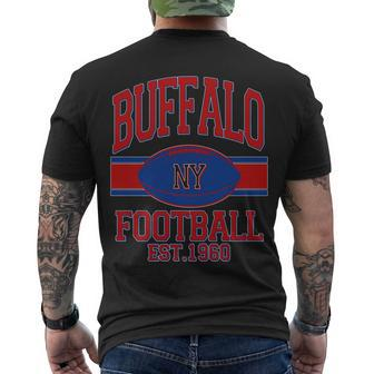 Buffalo New York Football Classic Logo Fan Men's Crewneck Short Sleeve Back Print T-shirt - Monsterry CA
