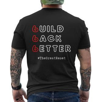 Build Back Better Great Reset New World Order Men's Crewneck Short Sleeve Back Print T-shirt - Monsterry