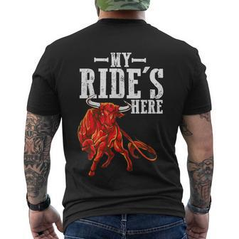 Bull Riding Pbr Rodeo Bull Riders For Western Ranch Cowboys Men's Crewneck Short Sleeve Back Print T-shirt - Monsterry UK