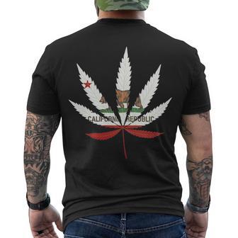 California Republic Cali Weed Tshirt Men's Crewneck Short Sleeve Back Print T-shirt - Monsterry AU