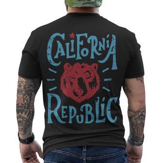 California Republic Vintage Tshirt Men's Crewneck Short Sleeve Back Print T-shirt - Monsterry UK