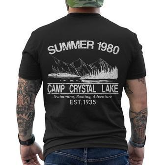Camp Crystal Lake Tshirt Men's Crewneck Short Sleeve Back Print T-shirt - Monsterry