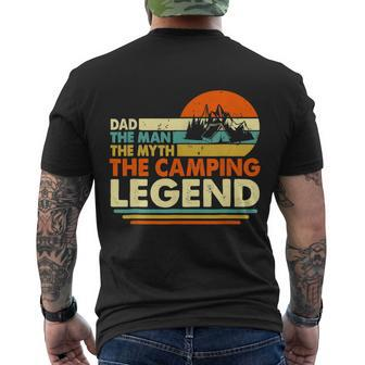 Camper Funny Camping Dad Man Myth Legend Father Vintage Men's Crewneck Short Sleeve Back Print T-shirt - Monsterry UK