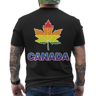 Canada Gay Pride Men's Crewneck Short Sleeve Back Print T-shirt - Monsterry