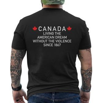 Canada Living The America Dream Tshirt Men's Crewneck Short Sleeve Back Print T-shirt - Monsterry AU