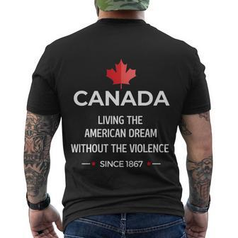 Canada Living The American Dream Without The Violence Since V2 Men's Crewneck Short Sleeve Back Print T-shirt - Monsterry AU