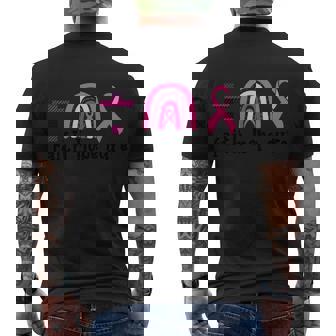 Cancer Faith Hope Cure Rainbow Pink Ribbon Breast Cancer Men's T-shirt Back Print - Thegiftio