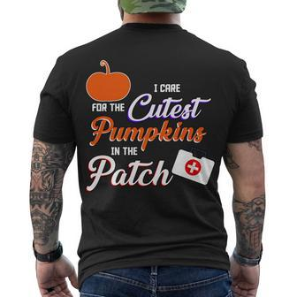 I Care For The Cutest Pumpkins In The Patch Halloween Nurse Men's T-shirt Back Print - Thegiftio UK
