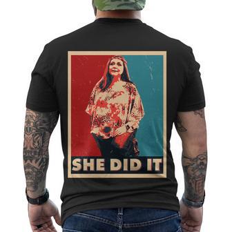 Carole Baskin Election Poster She Did It Men's Crewneck Short Sleeve Back Print T-shirt - Monsterry CA