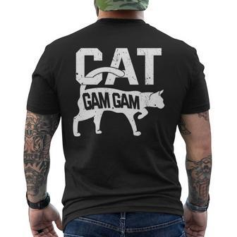 Cat Gam Gam Kitten Pet Owner Meow Men's Back Print T-shirt | Mazezy
