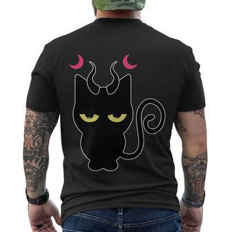 Cat Horned Cat Funny Halloween Quote Men's Crewneck Short Sleeve Back Print T-shirt - Monsterry AU