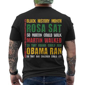 Celebrating Black History Month Rosa Martin Obama Men's Crewneck Short Sleeve Back Print T-shirt - Monsterry DE