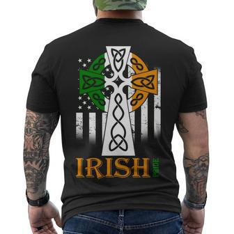 Celtic Cross Irish American Pride Men's Crewneck Short Sleeve Back Print T-shirt - Monsterry UK