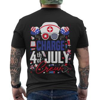 Charge Nurse 4Th Of July Crew Independence Day Patriotic Gift Men's Crewneck Short Sleeve Back Print T-shirt - Monsterry