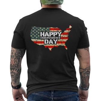 Cheerful Happy Independence Day Artwork Gift Happy 4Th Of July Gift Men's Crewneck Short Sleeve Back Print T-shirt - Monsterry CA