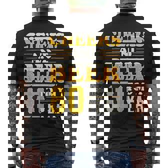 Cheers And Beers To My 80 Years 80Th Birthday Vintage Men's T-shirt Back Print - Thegiftio