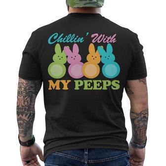 Chillin With My Peeps Easter Rabbits Men's Crewneck Short Sleeve Back Print T-shirt - Monsterry AU