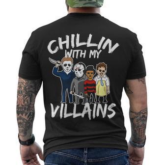 Chillin With My Villains Men's Crewneck Short Sleeve Back Print T-shirt - Monsterry CA