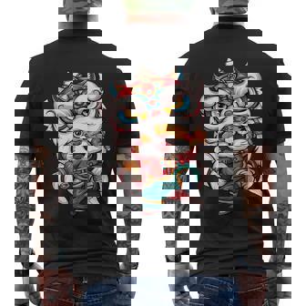 Chinese Zodiac New Year Of The Tiger Men's Crewneck Short Sleeve Back Print T-shirt - Monsterry