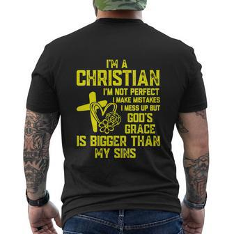 Im A Christian Im Not Perfect I Make Mistakes Christianity Men's T-shirt Back Print - Thegiftio