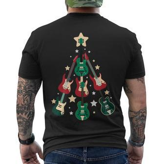 Christmas Guitar Tree Men's Crewneck Short Sleeve Back Print T-shirt - Monsterry