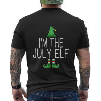 Christmas In July Funny Im The July Elf Men's Crewneck Short Sleeve Back Print T-shirt - Monsterry