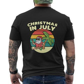 Christmas In July Funny Summer Santa Vintage Xmas Men's Crewneck Short Sleeve Back Print T-shirt - Monsterry
