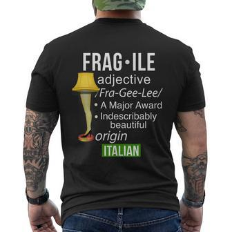 Christmas Leg Lamp Fragile Definition Major Award Tee Men's T-shirt Back Print - Thegiftio UK