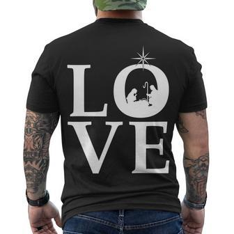 Christmas Nativity Love Men's Crewneck Short Sleeve Back Print T-shirt - Monsterry