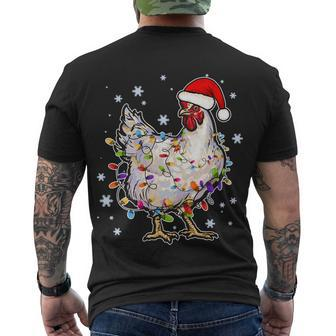 Christmas Santa Chicken Tshirt Men's Crewneck Short Sleeve Back Print T-shirt - Monsterry DE
