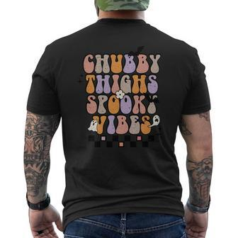 Chubby Thights And Spooky Vibes Halloween Groovy Men's T-shirt Back Print - Seseable