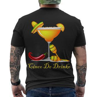 Cinco De Drinko Margarita Mayo Funny Day Of The Dead Men's Crewneck Short Sleeve Back Print T-shirt - Monsterry CA