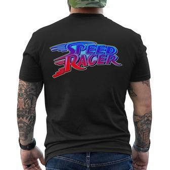 Classic Retro Speed Racer Logo Tshirt Men's Crewneck Short Sleeve Back Print T-shirt - Monsterry