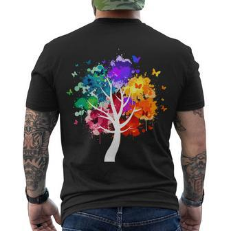 Colorful Tree Of Life Tshirt Men's Crewneck Short Sleeve Back Print T-shirt - Monsterry AU