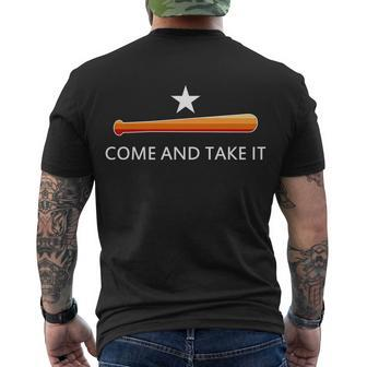 Come And Take It Houston Vintage Baseball Bat Flag Tshirt Men's Crewneck Short Sleeve Back Print T-shirt - Monsterry UK