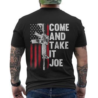 Come And Take It Joe Gun Rights Ar15 American Flag Men's Crewneck Short Sleeve Back Print T-shirt - Monsterry UK