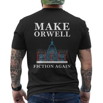 Conservative Make Orwell Fiction Again Men's Crewneck Short Sleeve Back Print T-shirt - Monsterry