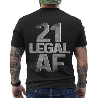 Cool 21St Birthday Gift For Him Her Legal Af 21 Years Old Tshirt Men's Crewneck Short Sleeve Back Print T-shirt - Monsterry