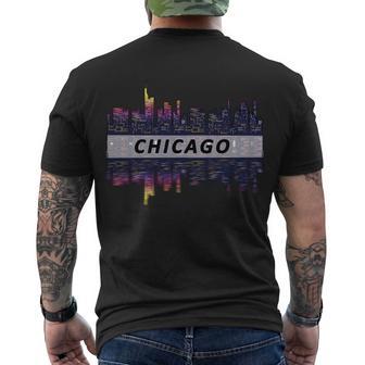 Cool Chicago Skyline Men's Crewneck Short Sleeve Back Print T-shirt - Monsterry AU