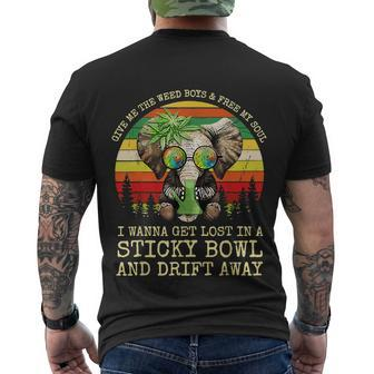 Cool Elephant Smoking Weed Bong Marijuana Cannabis Stoner Men's Crewneck Short Sleeve Back Print T-shirt - Monsterry AU