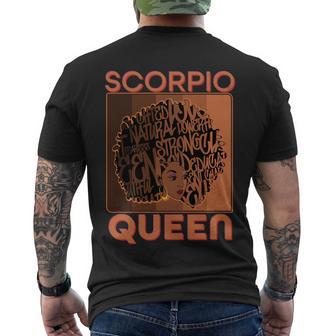 Cool Retro Scorpio Queen Afro Woman Men's Crewneck Short Sleeve Back Print T-shirt - Monsterry DE