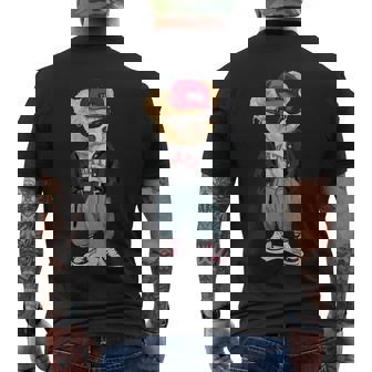 Cool Teddy Bear Hip Hop Style Men's T-shirt Back Print - Thegiftio