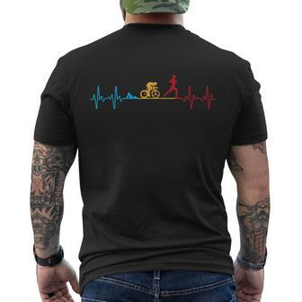 Cool Triathlon Art For Men Women Triathlete Endurance Sport Men's Crewneck Short Sleeve Back Print T-shirt - Monsterry