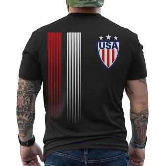 Cool Usa Soccer Jersey Stripes Men's Crewneck Short Sleeve Back Print T-shirt - Monsterry