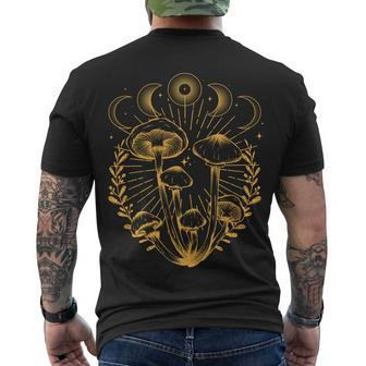 Cool Vintage Mushrooms And Moon Phases Tshirt Men's Crewneck Short Sleeve Back Print T-shirt - Monsterry DE