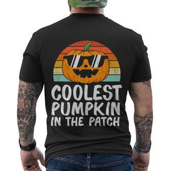 Coolest Pumpkin In The Patch Pumpkin Halloween Quote Men's Crewneck Short Sleeve Back Print T-shirt - Monsterry