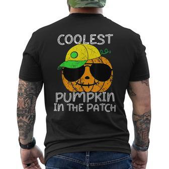 Coolest Pumpkin In The Patch Halloween Boys Girls V5 Men's T-shirt Back Print - Thegiftio UK