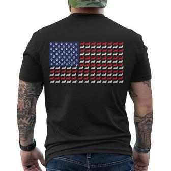 Corgi American Dog Flag Men's Crewneck Short Sleeve Back Print T-shirt - Monsterry
