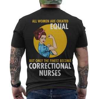 Correctional Nurse Tshirt Men's Crewneck Short Sleeve Back Print T-shirt - Monsterry